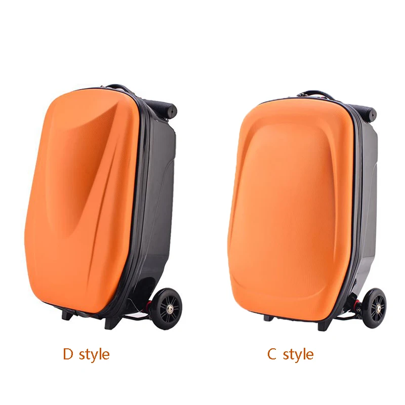 Carry on Travel luggage with Skateboards aluminum alloy trolley case student scooter suitcase 20inch PC suitcase kids