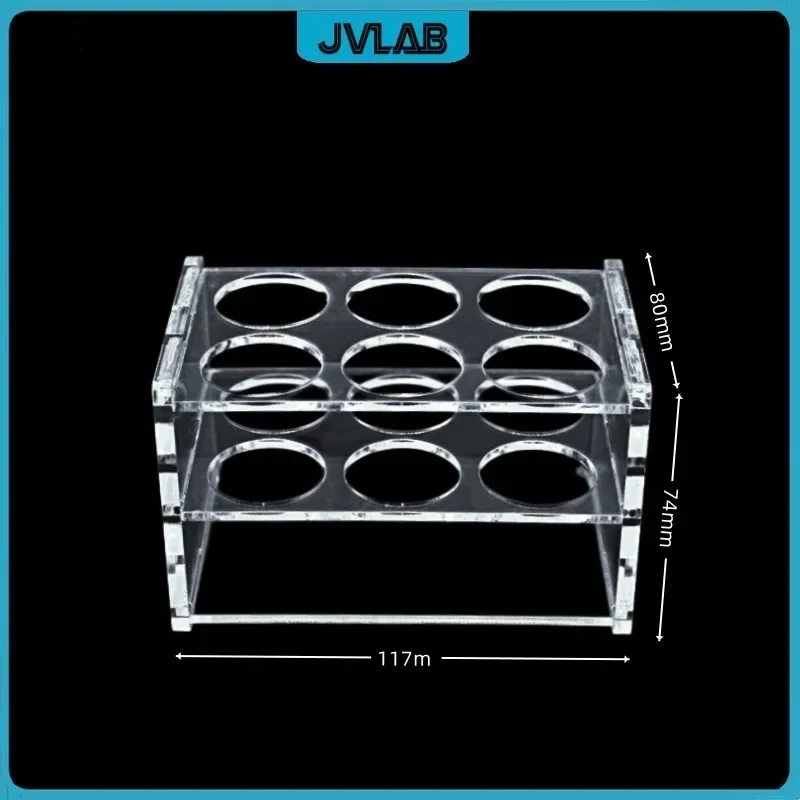 Plexiglass Rack For Centrifuge Tube 50ml Transparent Plexiglass Holder Organic Glass Test Tube Stand 6 Vents Hole Diameter 30 mm