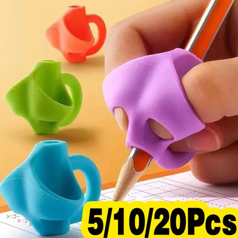 Çocuklar için Kalem Tutucu Seti - 5/10/20 Adet Üç Parmaklı Yazım Düzeltici Öğrenme Tutma Aparatı Okul İçin Çocuklar İçin Düzeltici Kalem