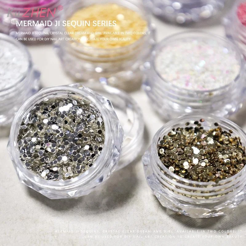 1jar 1 มม.มินิประกายเล็บ Glitter ประกายวงกลมตกแต่งเล็บเล็บ Salon Design อุปกรณ์เสริมน่ารัก DIY Nail Art Design