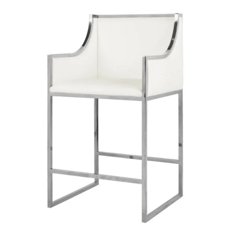 

American light luxury personalized stainless steel bar chair, villa/model room high-end wine