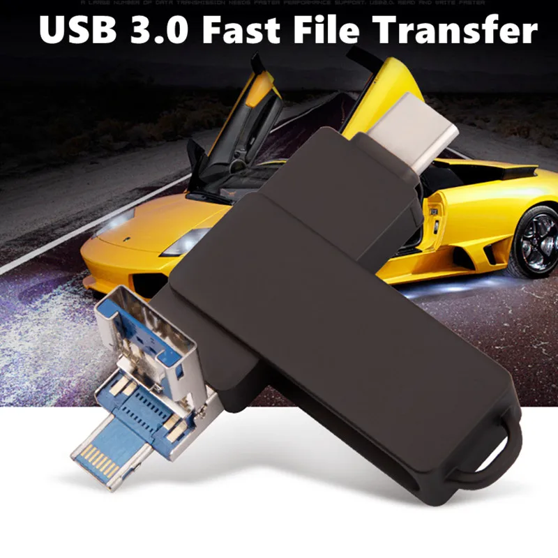 4 in 1 USB Type-Cフラッシュドライブ,otg,3.0 GB, 64GB,128GB, 256GB, 512GB,15, 14電話用13、12、11