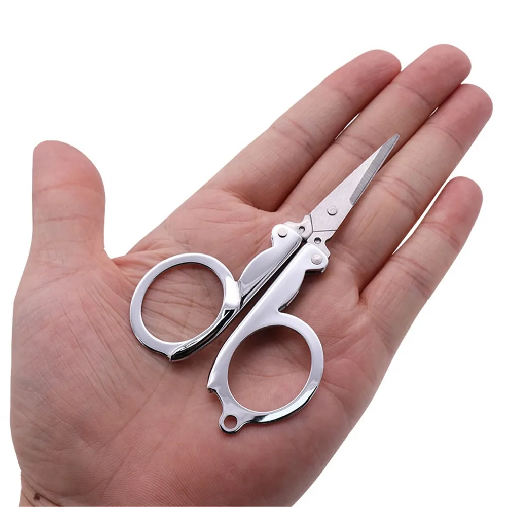 Portable Mini Fold Scissors Keychain Home Tailor Cross Stitch Shears Outdoor Cutter Tool School Office Supply Stationery Gift