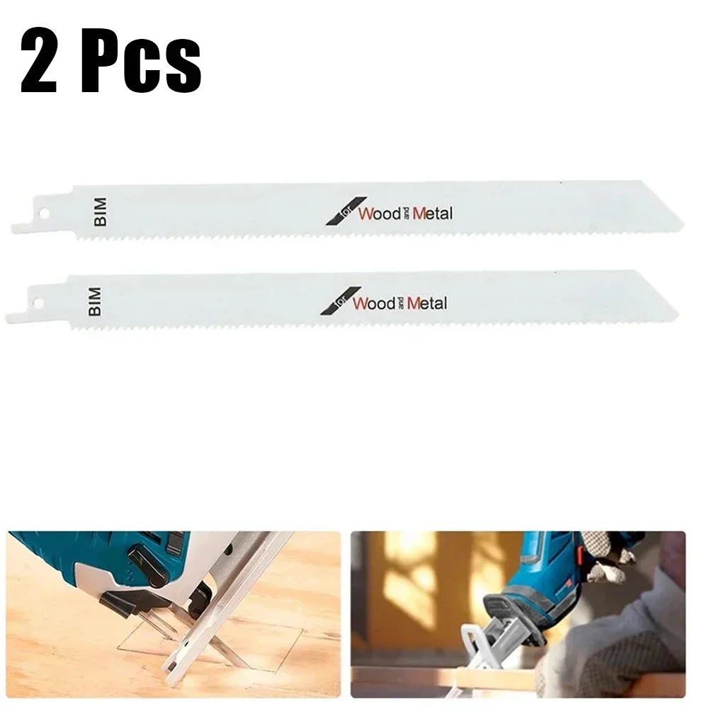 2pcs 225mm 9in BI-Metal Reciprocating Saw Blade Flexible For Metal Wood Cutting Rugged Tempered High-carbon Steel Blades