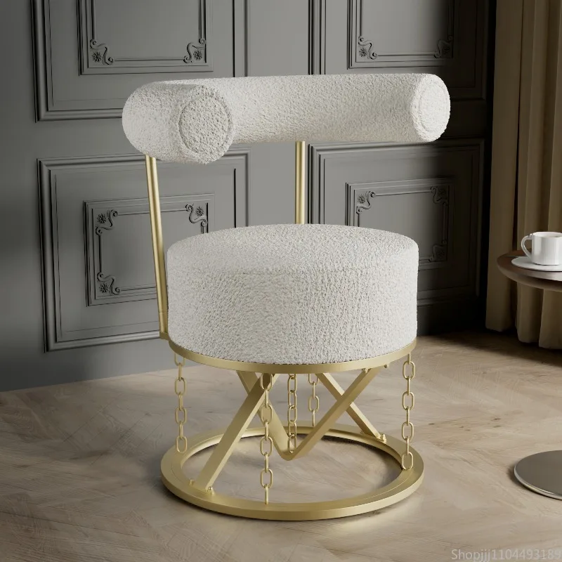 

Luxe Iron Makeup Stool - Chic Anti-Gravity Bedroom & Living Accent