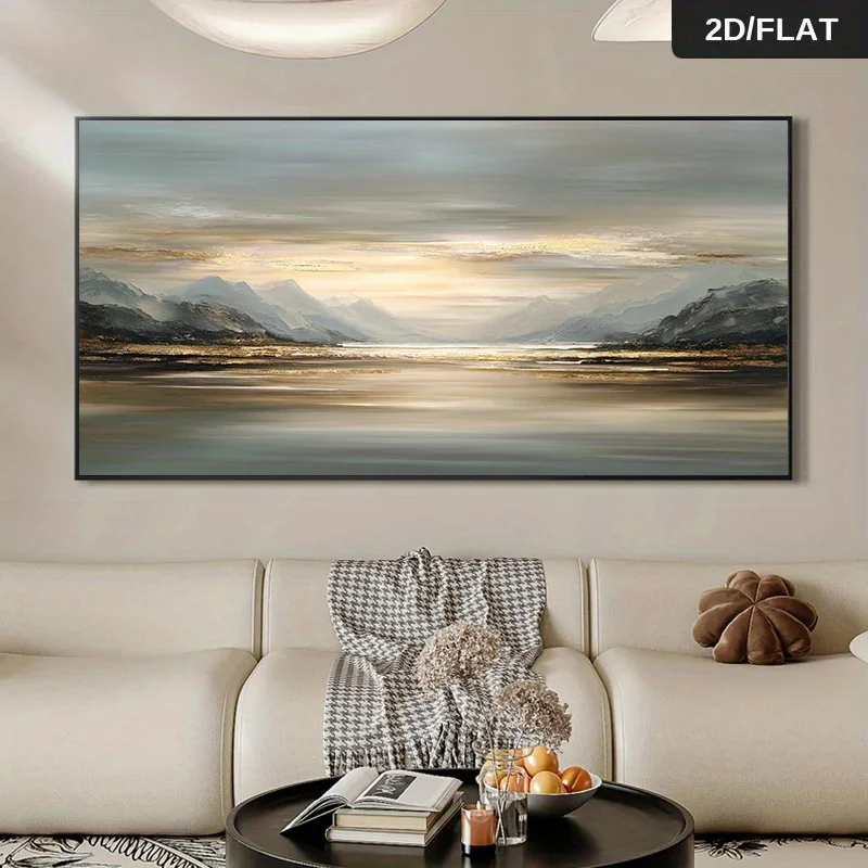 

2D/Flat Large Abstract Natural Landscape Canvas Wall Art Frameless Neutral Tranquil Canvas Prints for Living Room Decortion Gift