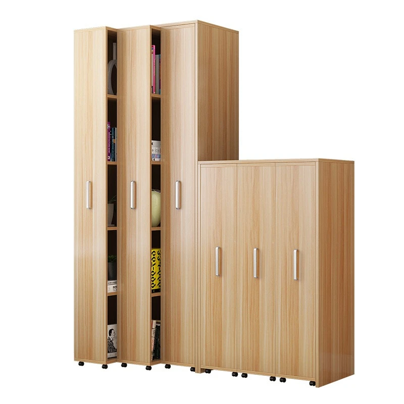 

Push-pull dust-proof small bookshelf, narrow cabinet with wheels, invisible bookcase, storage gap drawer storage cabinet
