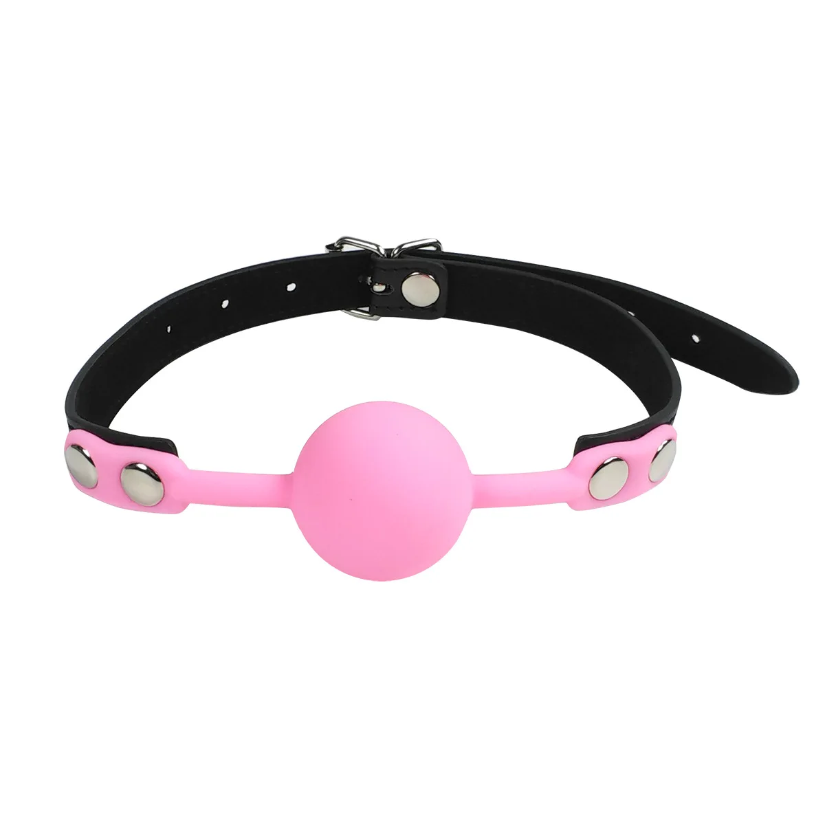 Soft Silicone Ball Gag Oral Fixation Bondage Mouth Gag Mouth Stuffed PU Leather Band Sex Toys for Couples Adult Games