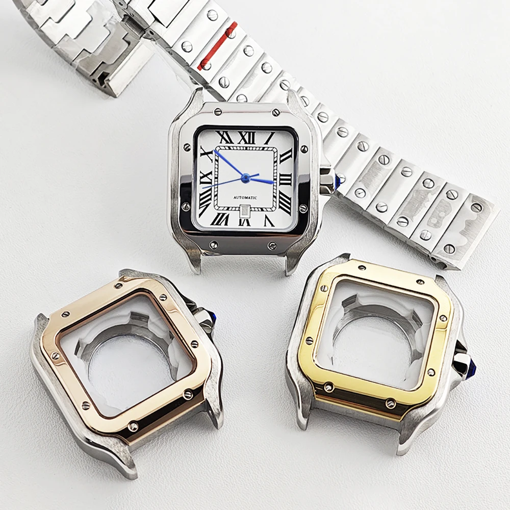 33,5 mm quadratisches Damenuhrengehäuse, NH05, 23,5 mm Zifferblatt, Edelstahlgehäuse, Armband, geeignet für NH05-Uhrwerk, 23,5 mm Zifferblatt, Uhrenzubehör