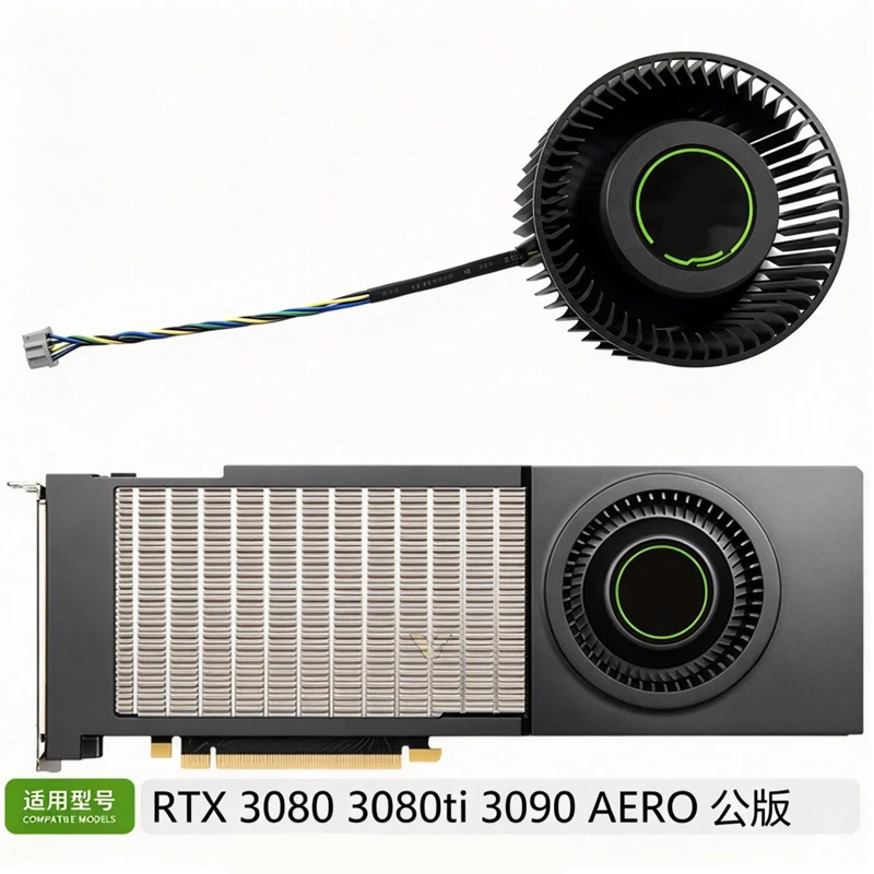 Replacement GPU Fan PLB08025B12HH for MSI RTX3080 3080ti 3090 AERO Reference Card,75MM Dia,37MM Mounting Hole Spacing