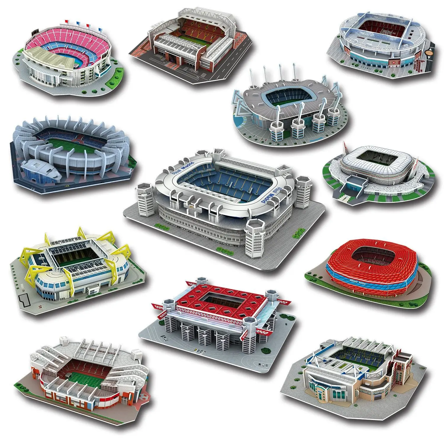 Miniature Football Field 3D DIY Puzzle World Famous Stadiums Models Football Game Peripheral Toys Fans Birthday Toys Gifts