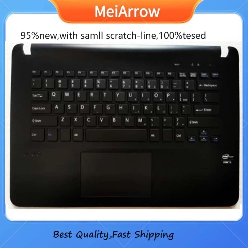 

MEIARROW 95%NEW/Org For sony For VAIO SVF142 SVF143A1QT SVF142A23T SVF143A2TT SVF14 Palmrest US keyboard upper cover Touchpad