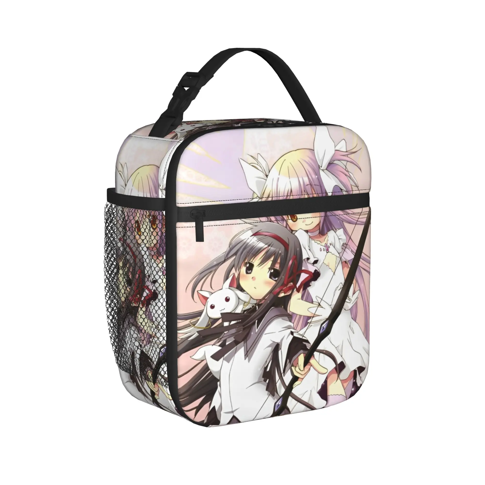 Puella Magi Insulated Lunch Bags High Capacity Homura  Meal Container Cooler Bag Tote Lunch Box Beach  Outdoor Food Storage Bags