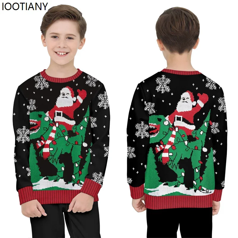 

CosplayChristmas Unisex Santa Claus O-neck Sweatshirts Santa Claus Snowman Print Top Autumn And Winter Ugly Pullover Xmas Gifts