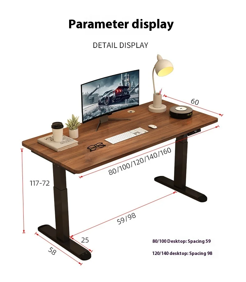 Ergonomic Modern Office Desk Smart Extendable Single Motor Sit-and-Stand Adjustment Computer Friendly Furniture