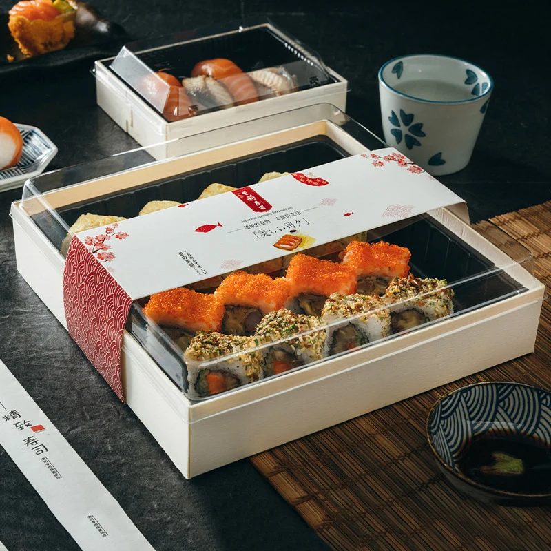 Caja de embalaje desechable para Sushi, producto personalizado, para llevar, almuerzo japonés