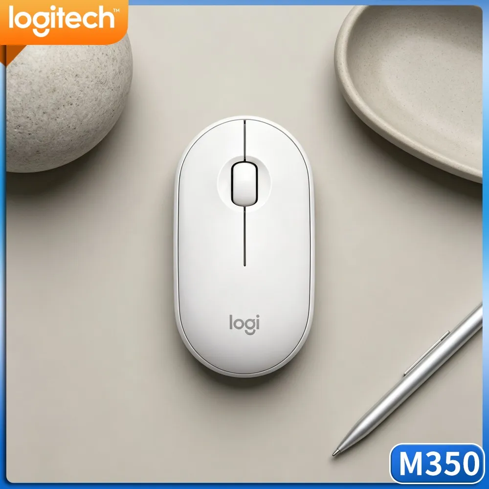 Logitech M350 PEBBLE Wireless Mouse 2.4G Bluetooth Daily Practical For Laptop Notebook PC Tablet Home Office Work