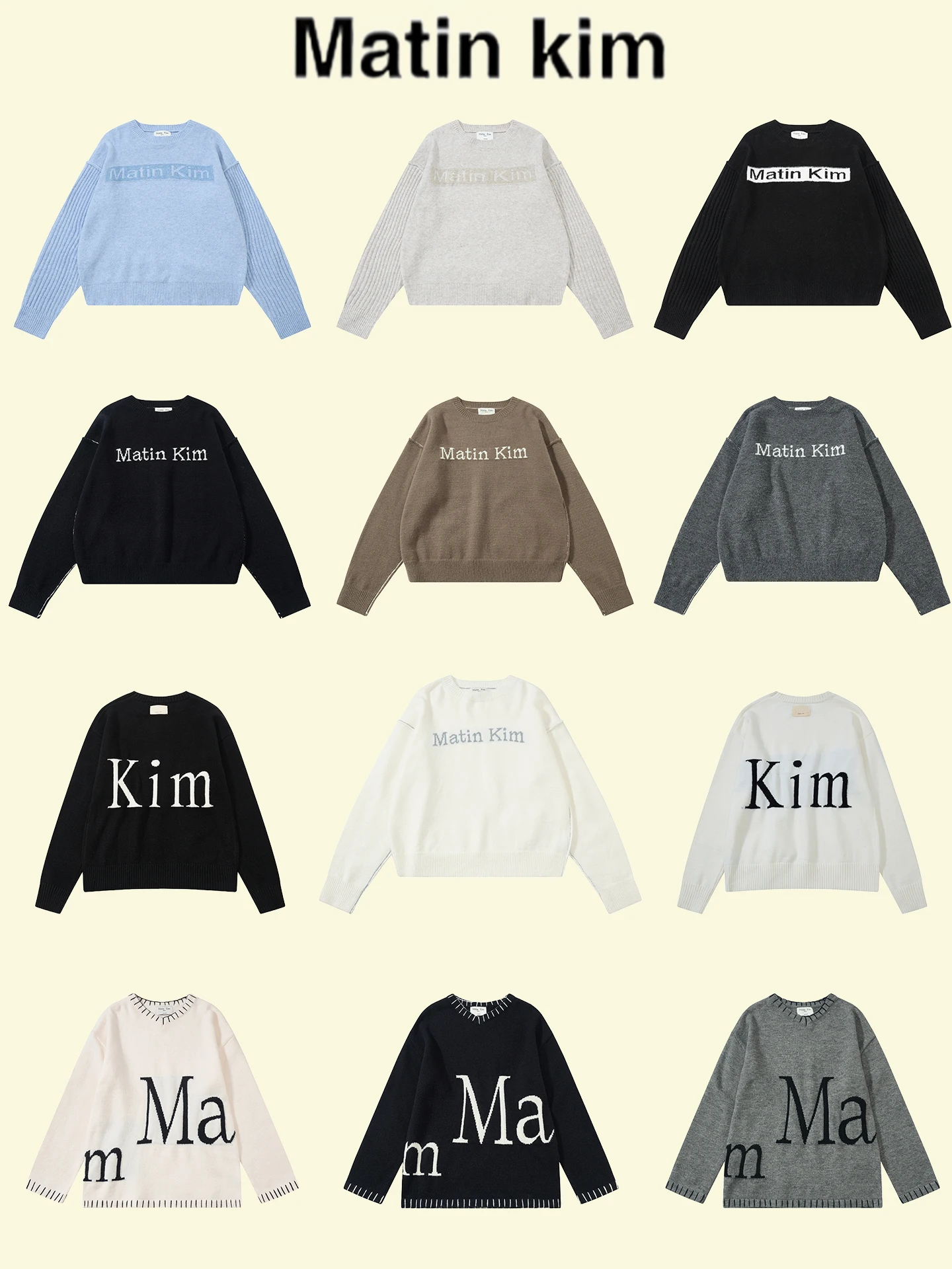 

Warm Letter Embroidery Sweater round Ne Autumn Winter Cotton Knitted Long Sve Top for Couples TING Commute Sle