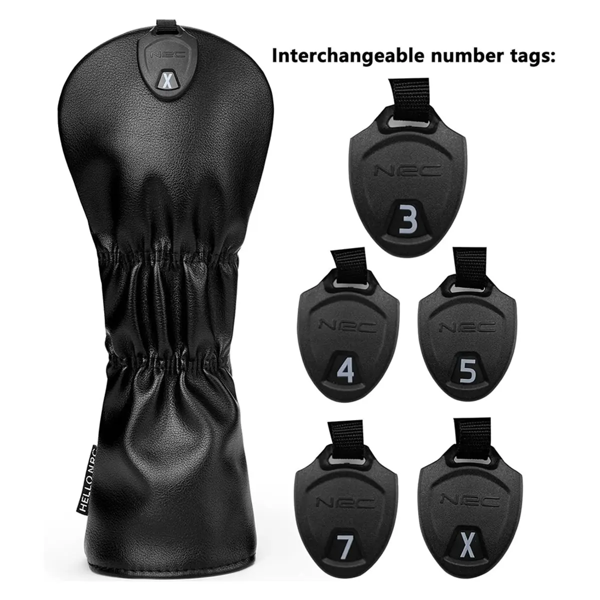 【COUNTDOWN DEAL】 Skeleton Golf Club Skull and Crossbones 3/5 Wood Head Cover PU Leather Headcover