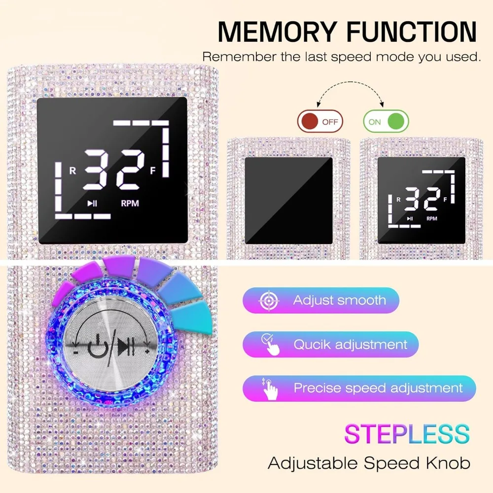 Elektrische nagelboorvijlmachine: Professioneel 45000 RPM draadloos nagelgereedschap met traploze snelheidsknop voor acrylgel dippoeder N