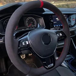 Soft Suede Leather Braid Car Steering Wheel Cover For Volkswagen Golf 7 VW Mk7 New Polo Jetta Passat B8 Steering Wheel Braid