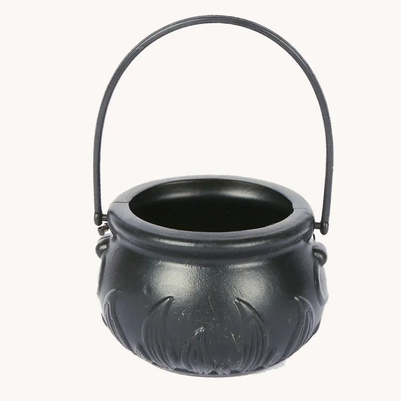 Halloween Black Cauldron Kettle Halloween Candy Jar Home Decoration, Kids Trick or Treat Parties Large Witch Cauldron Pot Bucket