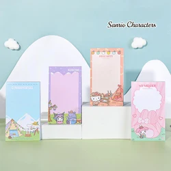 Sanrio Sticky Notes 100 Sheets Tearable Long Notepad Kuromi Mymelody Non-adhesive Portable Planner for School Office