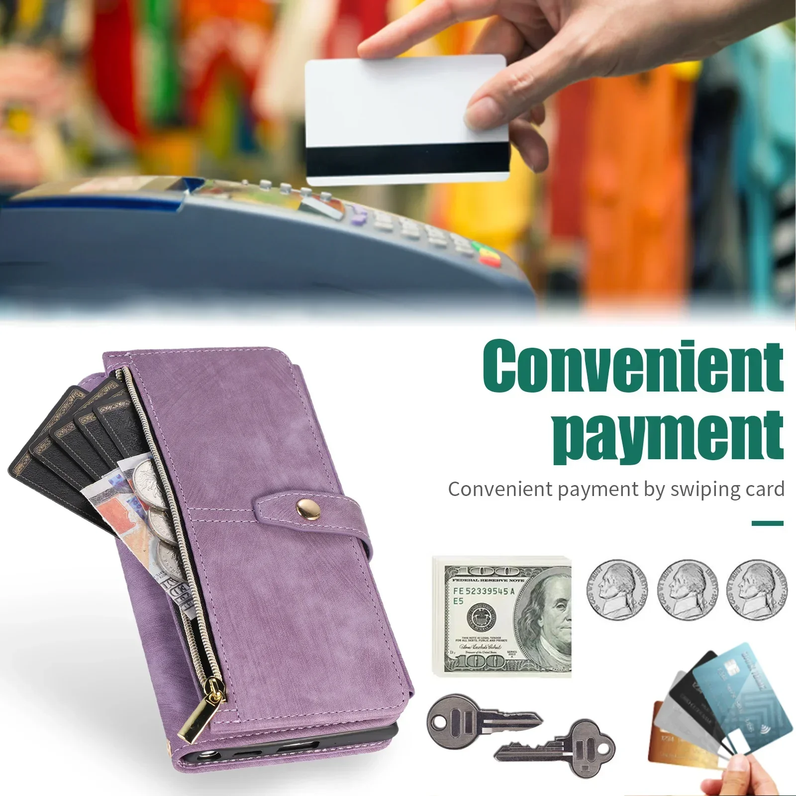 Crossbody قضية الهاتف لسامسونج غالاكسي S23 S24 FE S25 الترا S22 زائد A16 A06 A26 A36 A56 A15 A35 A55 محفظة حامل بطاقة غطاء