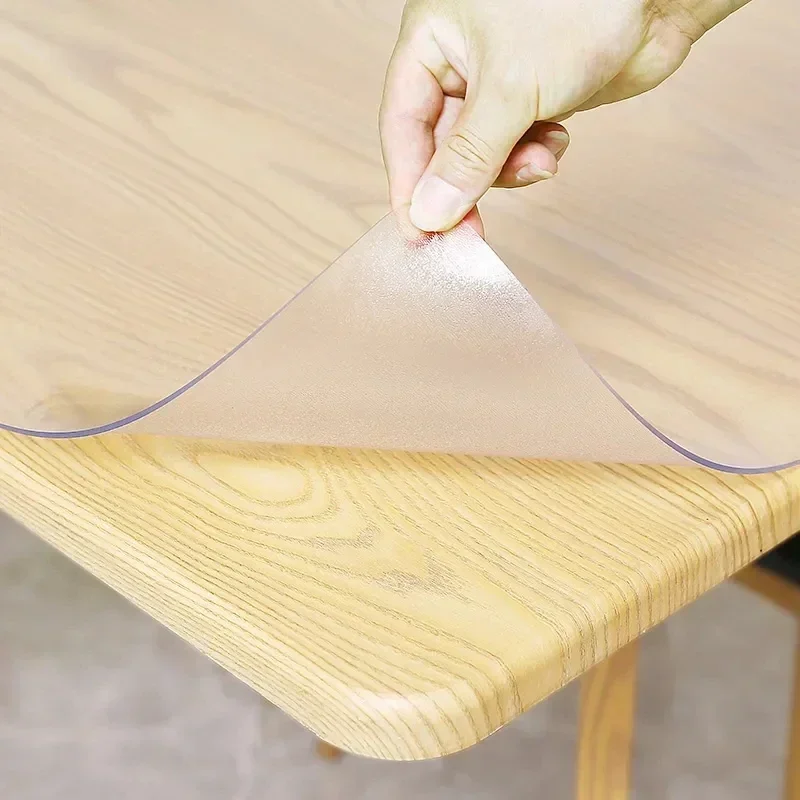 Thickened 2.0 mm transparent PVC tablecloth waterproof table cover oil-proof kitchen table Cloth oversized soft glass floor mat