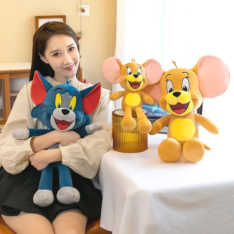 65cm Tom and Jerry Big Plush Toy Cartoon Movie Cat Tuffy Nibbles Mouse Plushies Stuffed Doll Animals Soap Action Figure Kid Gift