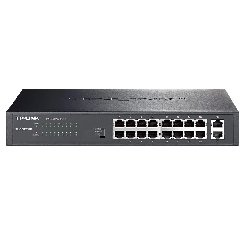 Imagem -02 - Tp-link-poe Mais Gigabit Uplink Switch Monitoramento Network Line Splitter 16 Port Tl-sg1218p