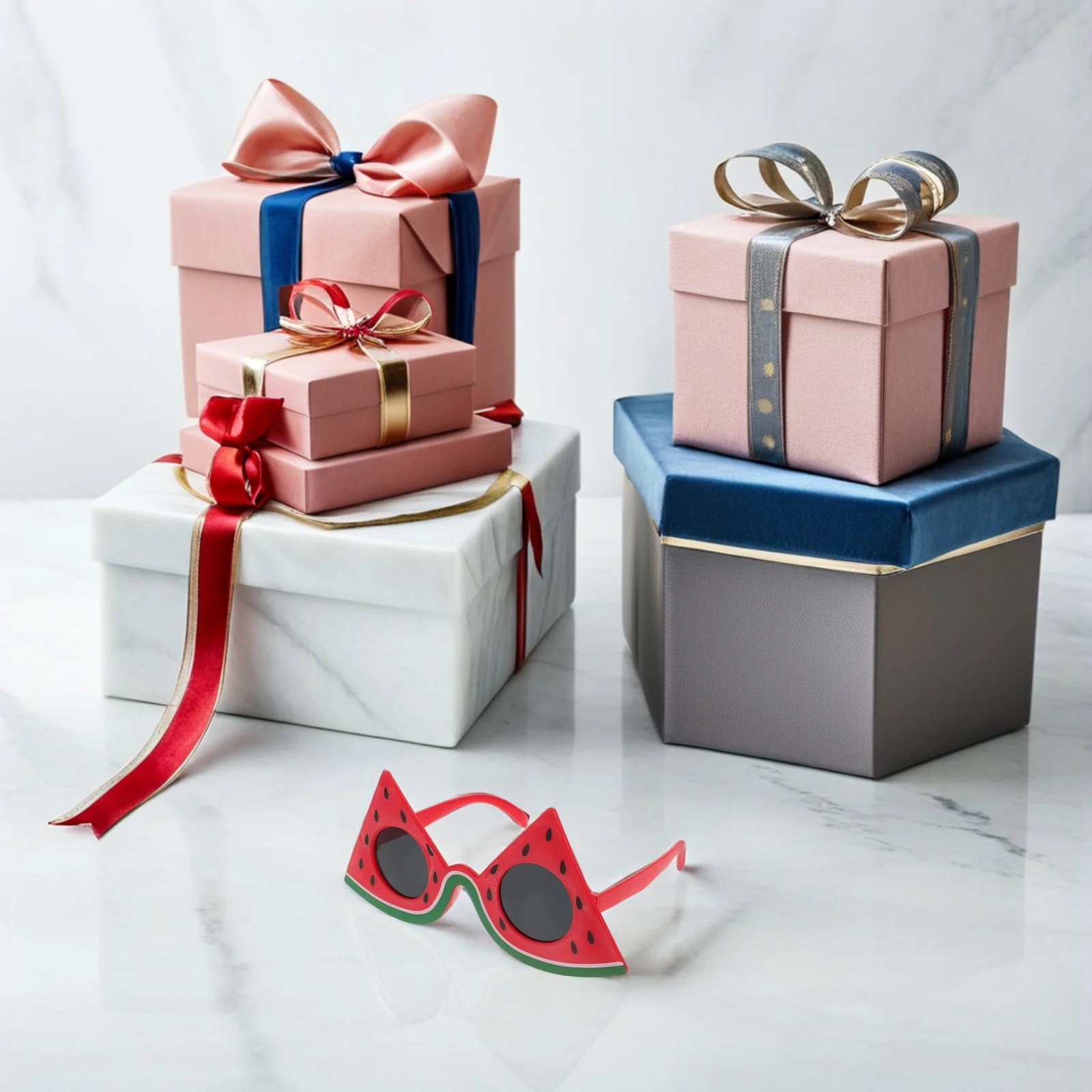 2 occhiali da sole per feste con anguria, occhiali da sole riutilizzabili a forma di frutta per adulti, eventi festivi per picnic sulla spiaggia estiva