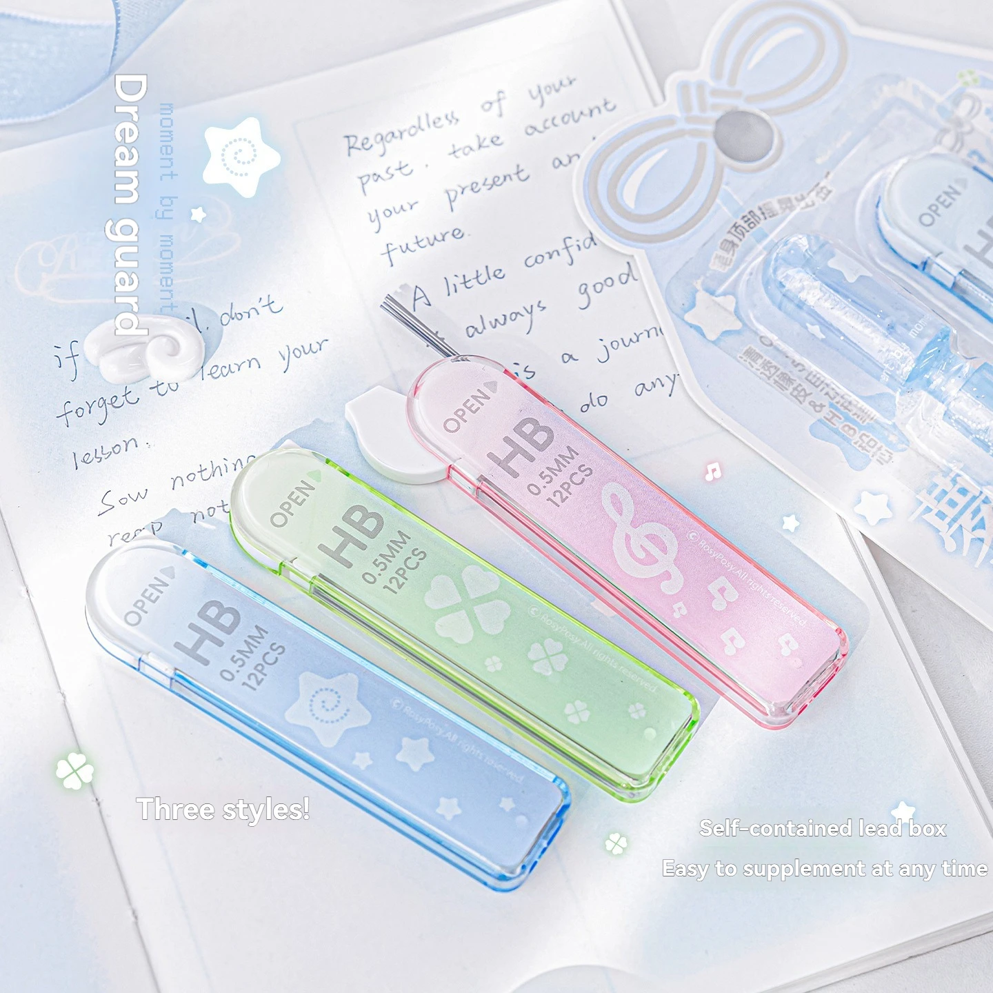 1PC Lottery Guardian Student Pencil Wind Clear Pencil Set Student Use Continuous Lead Automatic Pencil