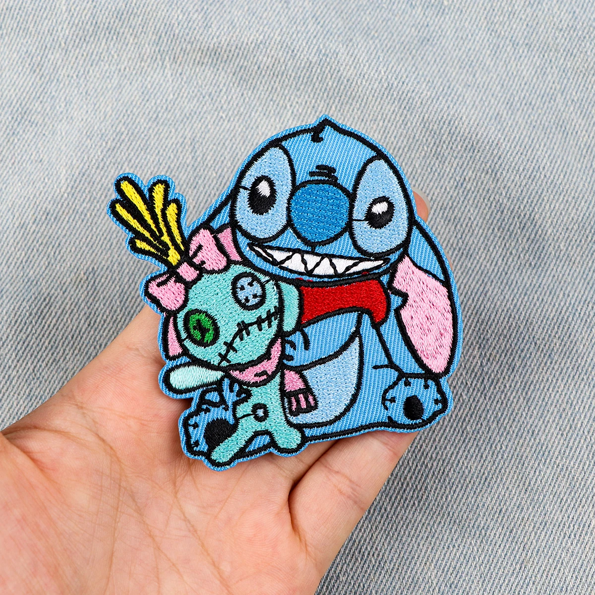 Stitch Embroidered Patches For Kids Clothing DIY Badge Adhesive Patches Funny Cartoon Patches On Clothes Stickers Appliques