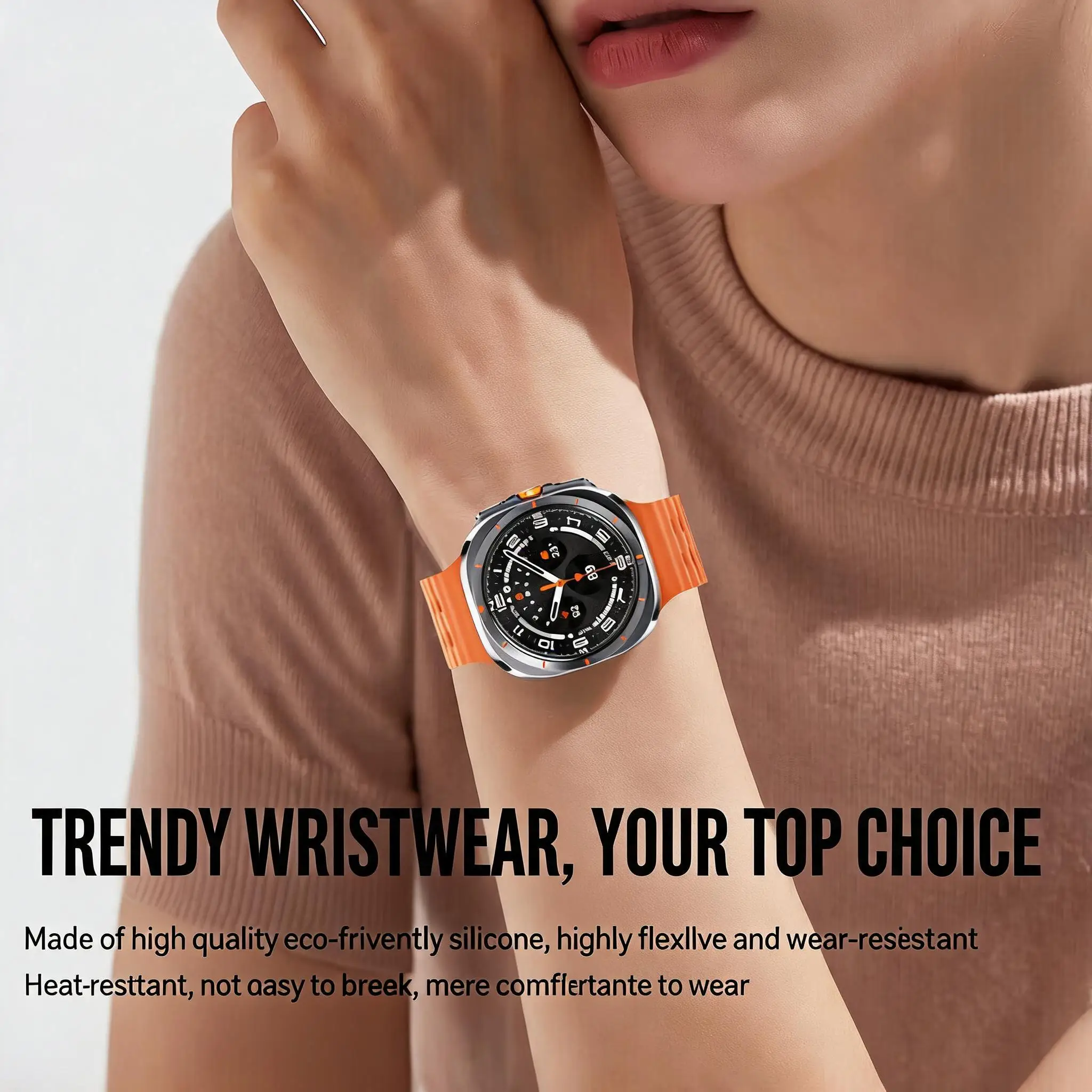 Marine Silicone Sports Waterproof Wristband For Samsung Galaxy Watch 8 Classic 9 8 40mm 44mm 46mm Unisex Silicone Watch Strap