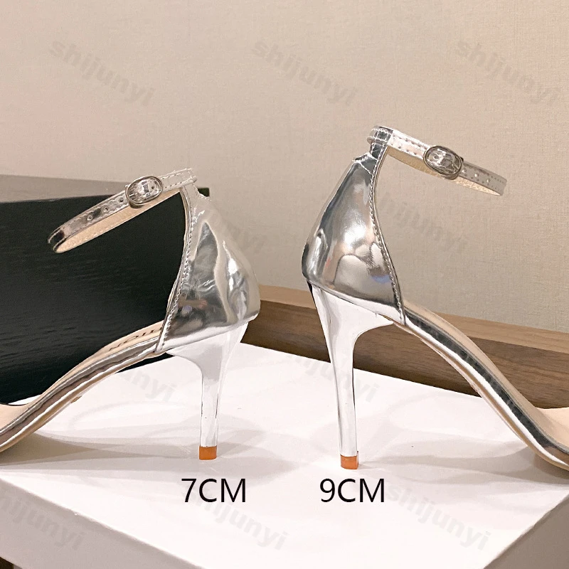 Women High Heels Rhinestone Sandals Summer New Peep Toe Dress Slippers Female Luxury Party Pumps Flip Flops Zapatillas Slides