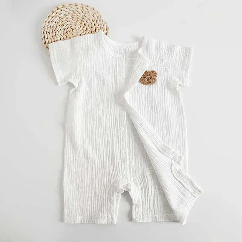 2023 Koreaanse Baby Romper Katoenen Lange Mouwen Jumpsuit Voor Meisjes Jongens Schattige Beer One-Piets Kleding Pasgeboren Zomer Herfst Bodysuits