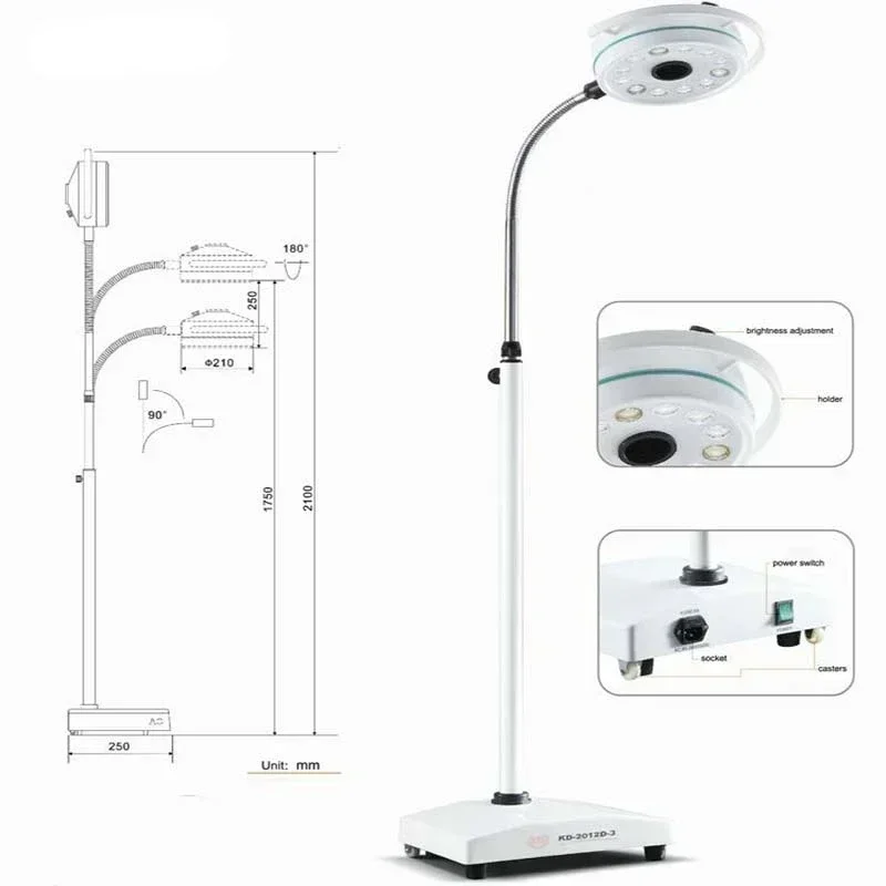 

TDOUBUY Oral Lighting Portable MobileLED Surgical MedicalExamLight Shadowless Lamp Pet Hospital торшер напольная лампаمصباح ارضي