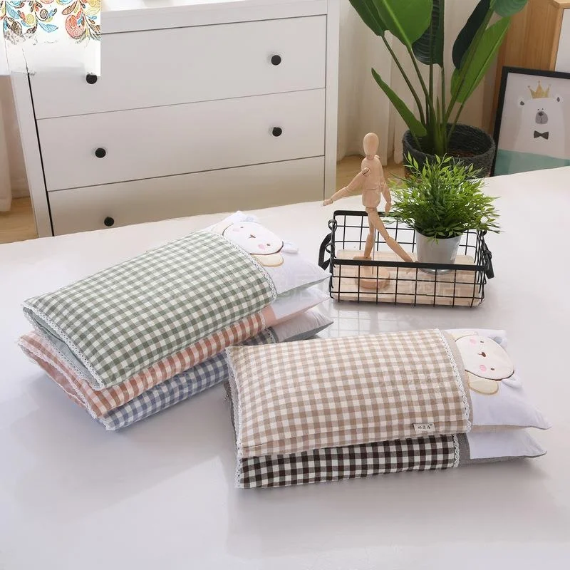 

Washed Cotton Bear Bebe Buckwheat Pillow Children's Pillow Buckwheat Hull Filling Hard Support Office Use 3D Cut Flowers