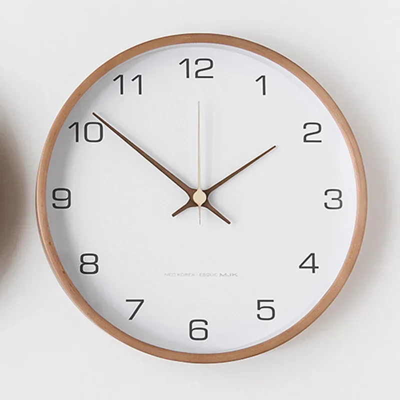 2026 Light Luxury Solid Wood Wall Clocks Modern Nordic Creative Wall Clock Fashion Personality Wall Clock Living Room Home Decor