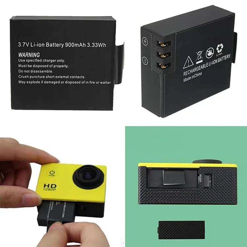 3.7V 900mAh Rechargable Li-ion Battery for SJCAM SJ4000 SJ5000 SJ6000 SJ7000 WIFi Sport Action Camera DV SJ Dedicated Batteries
