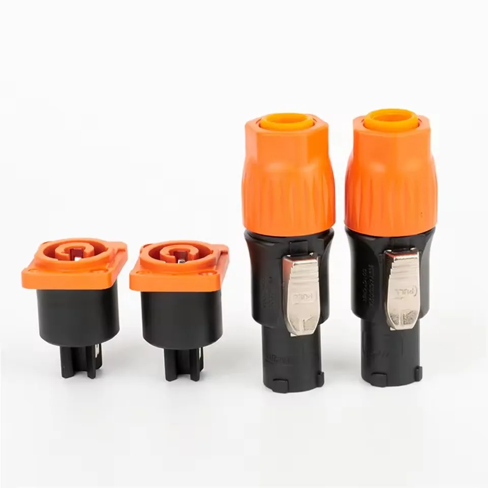 20A DC IP65 موصل مقاوم للماء 3 دبوس الطيران التوصيل والمقبس كومبو للمرحلة الإضاءة برو الصوت