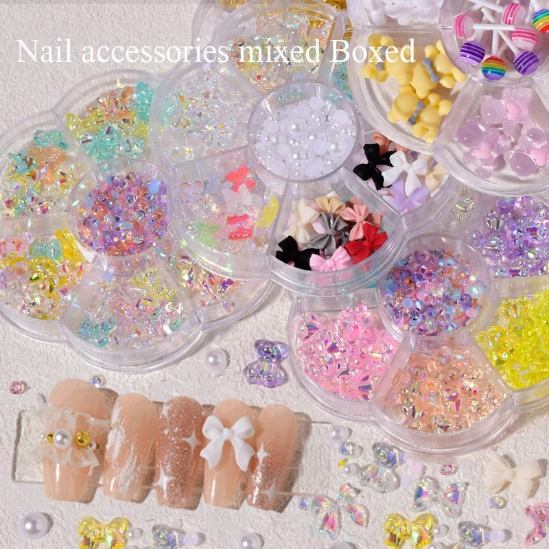 Nail Decoration Diamonds Charming Shiny Random Unique Unique Design 7 Grid Mix Popular Beautifully Nail Accessories Eye-catching