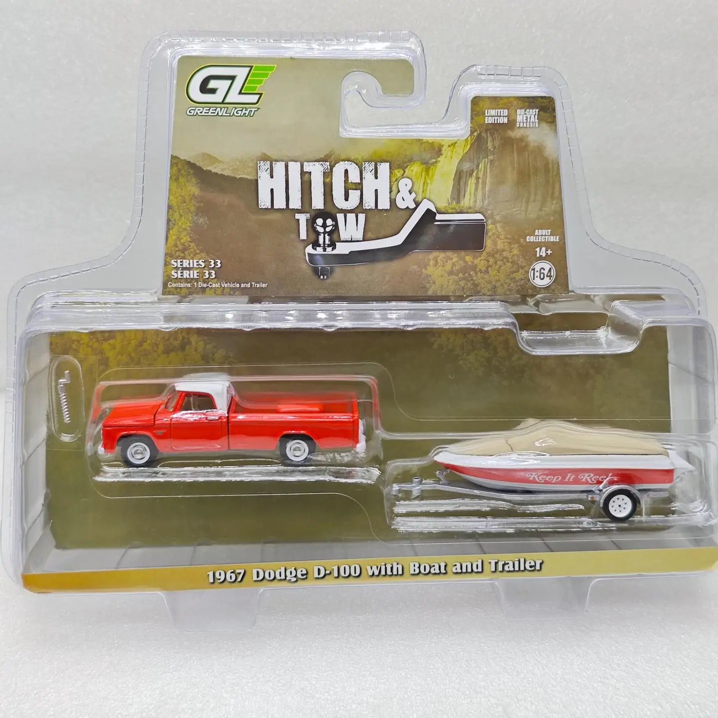 

Коллекционная модель GreenLight 1:64: 32-1950 Dodge Power Truck, лодка и прицеп, литая под давлением из сплава, коллекционная.
