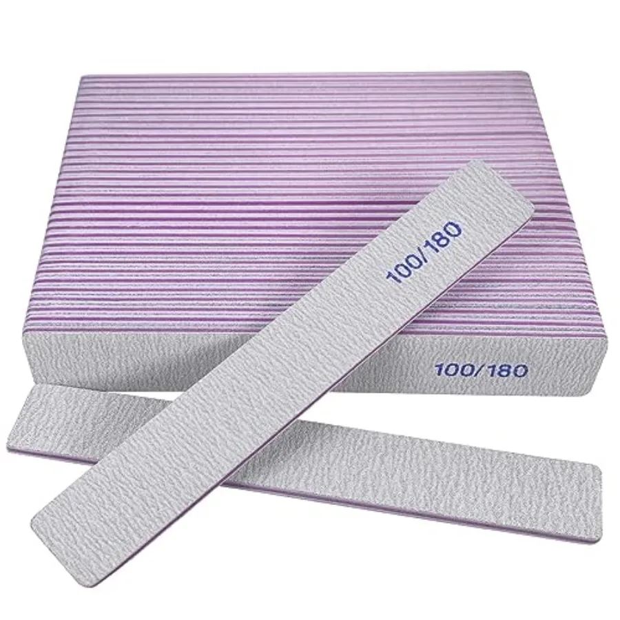 

Nail Files 24 Pack,100/180 Grit Emery Boards Nail File for Natural Nails and Acrylic Nails, Double Sided Emory Boards limas par
