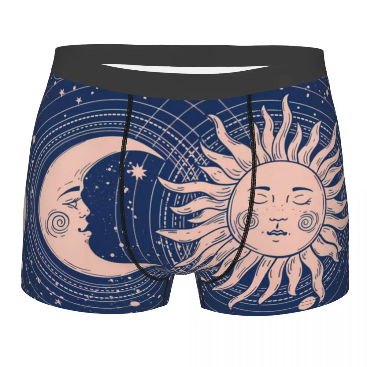 Universe Crescent Moon And Sun Men's Boxer Briefs Shorts Men Underpants Cartoon Anime Funny  Panties Soft Underwear For Men