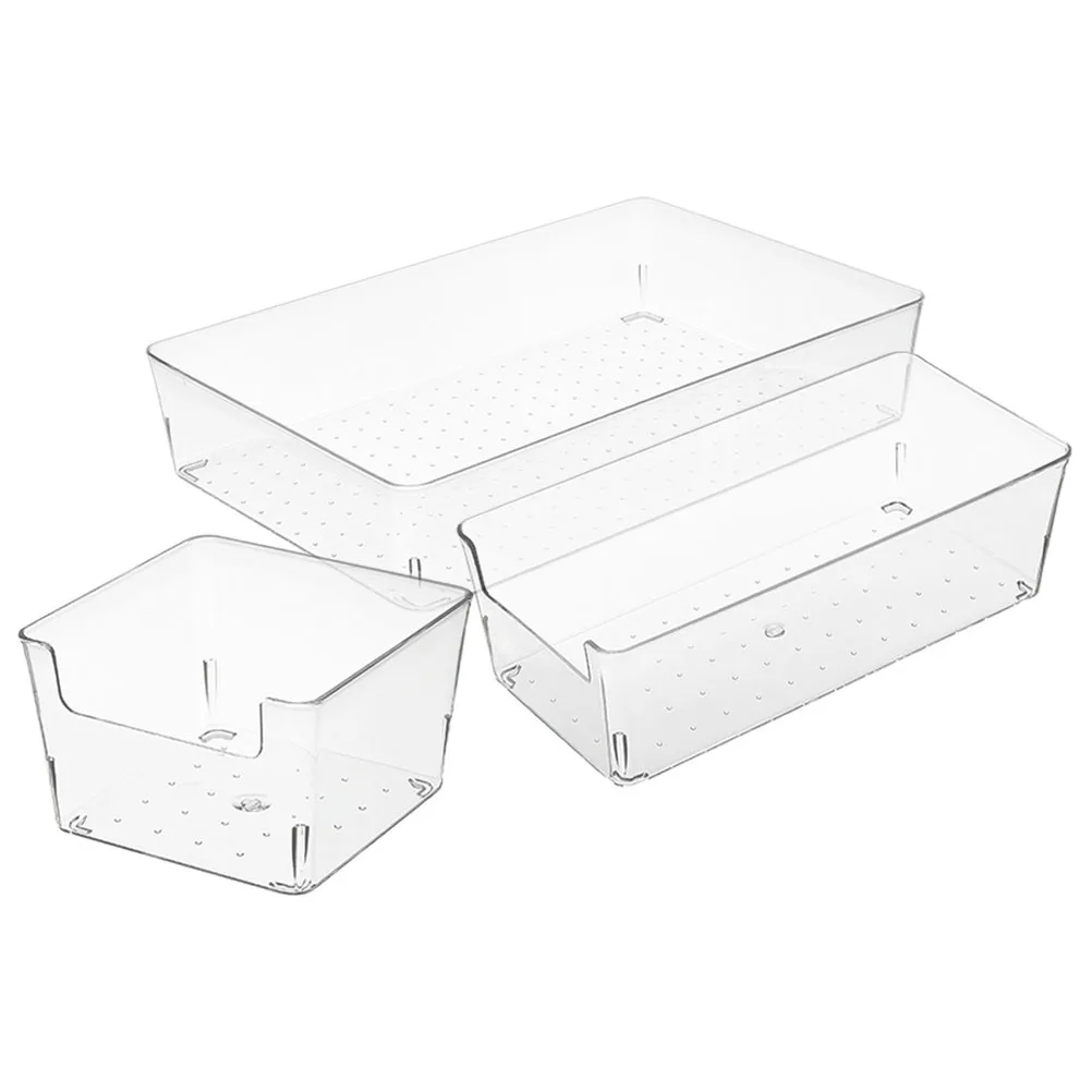 

3pcs Storage Box Large Capacity Desktop Organizer For Office Home Bathroom Vanity Table Compartment Case Pen Makeup Remote