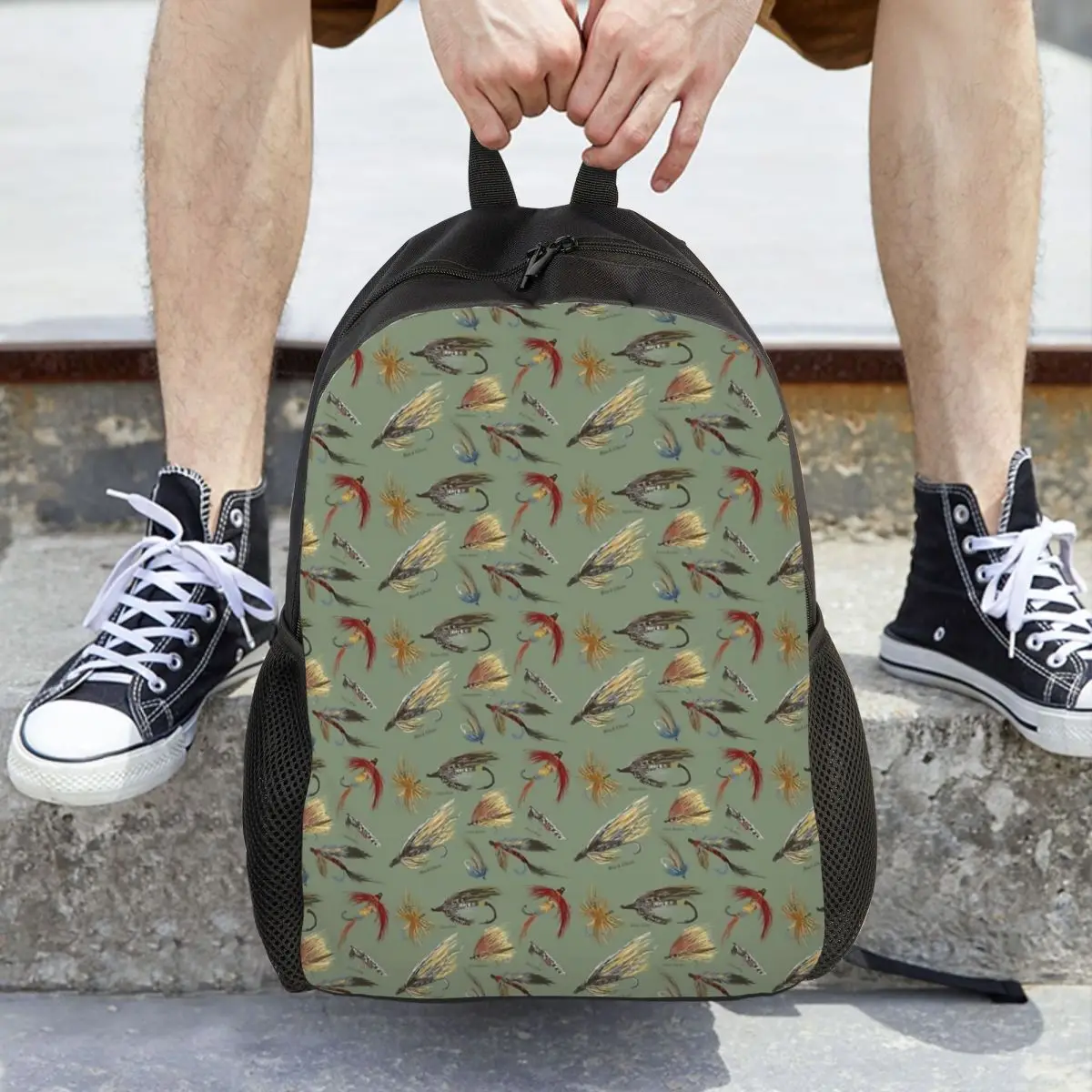 

Fly Fishing With Hand Tied Flies! Backpack Hot Sale Daypack Large Capacity Kids BookBag School Bag Shoulder Bags for Men Women