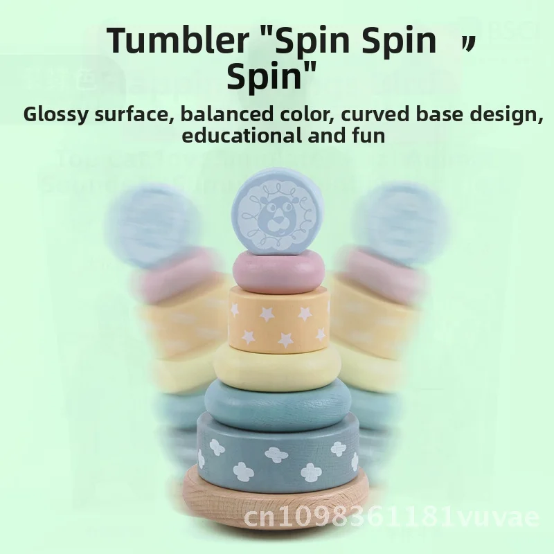 ของเล่นไม้ทรงหอคอยสีรุ้งแบบมอนเตสซอรี่ สำหรับเด็กอายุ 3-6 ปี ฝึกการรับรู้สี ขนาด และการประสานงานระหว่างมือและตา