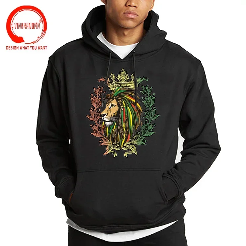 Africa Rasta Lion Hoodies & Sweatshirts Reggae Dreadlocks Coulor Rastafari Hoodie Hip Hop Streetwear Harajuku Sweatshirt Hooded